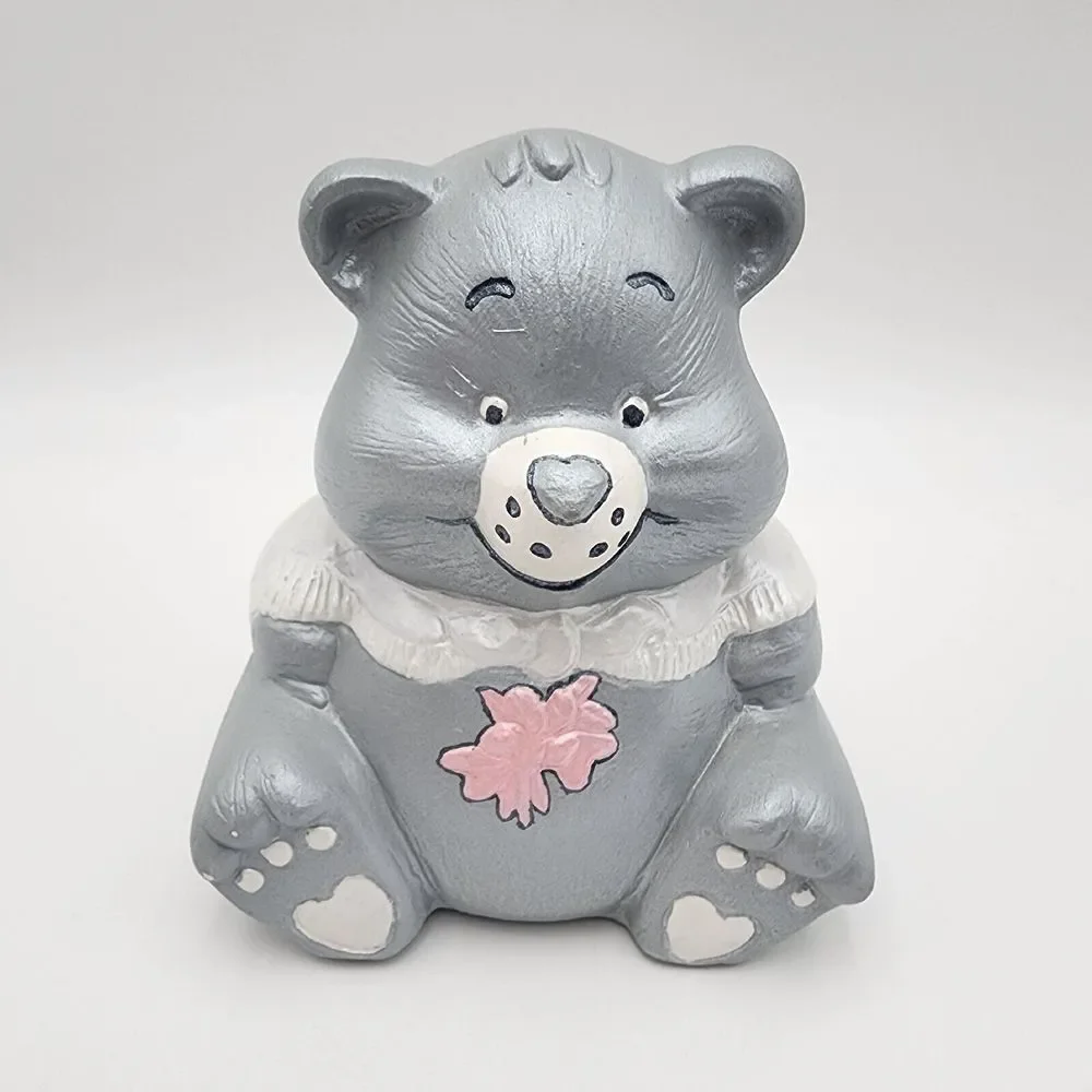 Care Bear Grams Bear Vintage Ceramic‎ 5' Coin Piggy Bank Vintage Gray RARE
